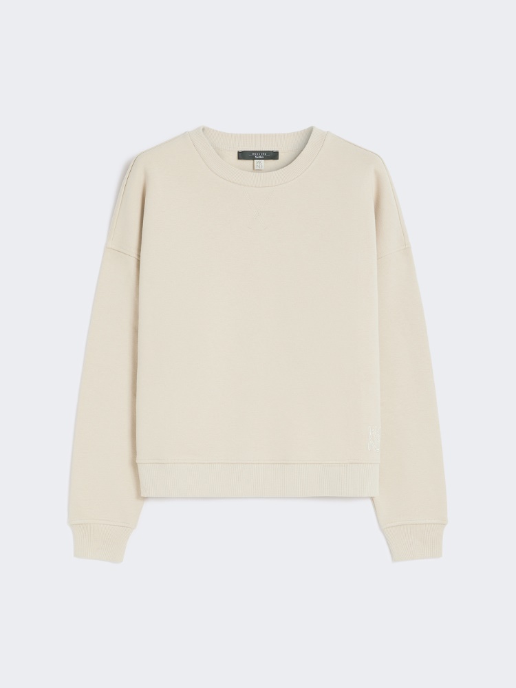Cotton boxy sweatshirt - BEIGE - Max Mara