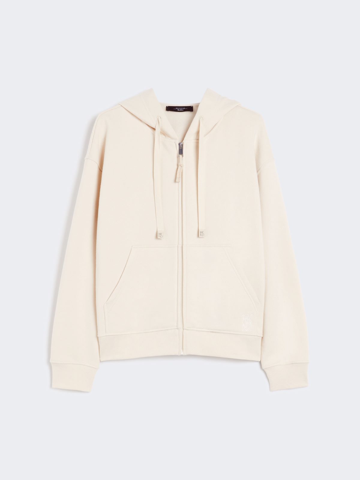 Sweatshirt mit Reißverschluss aus Baumwolle - ELFENBEINFARBEN - Max Mara - 10