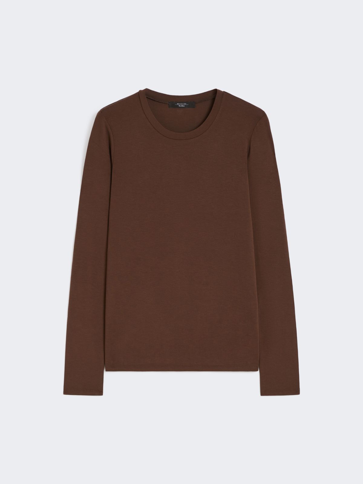 Stretch jersey basic T-shirt - CHOCOLATE - Max Mara - 9