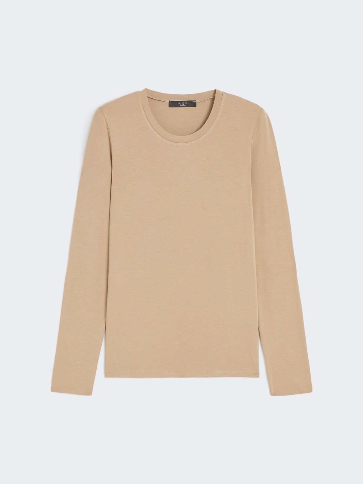 Stretch jersey basic T-shirt - CAMEL - Max Mara - 9