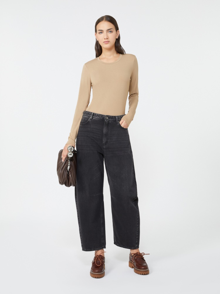 Stretch jersey basic T-shirt - CAMEL - Max Mara