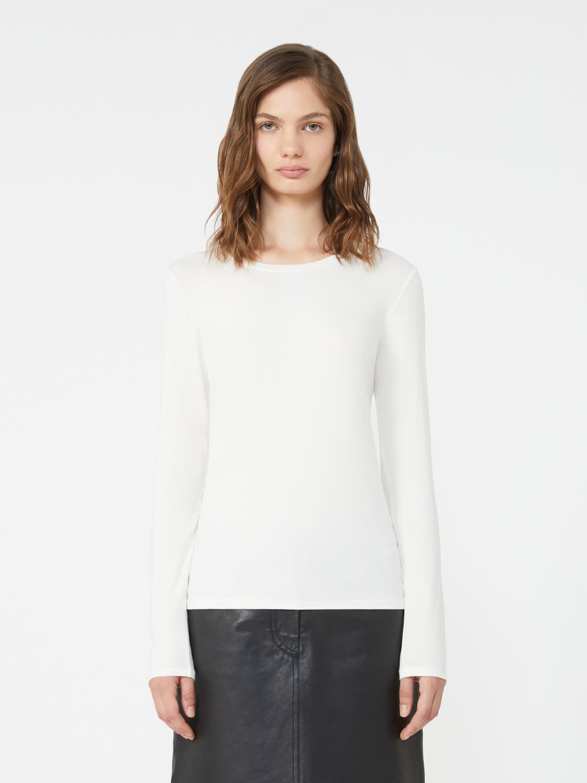 T-shirt basic in jersey stretch - ECRU - Max Mara - 2