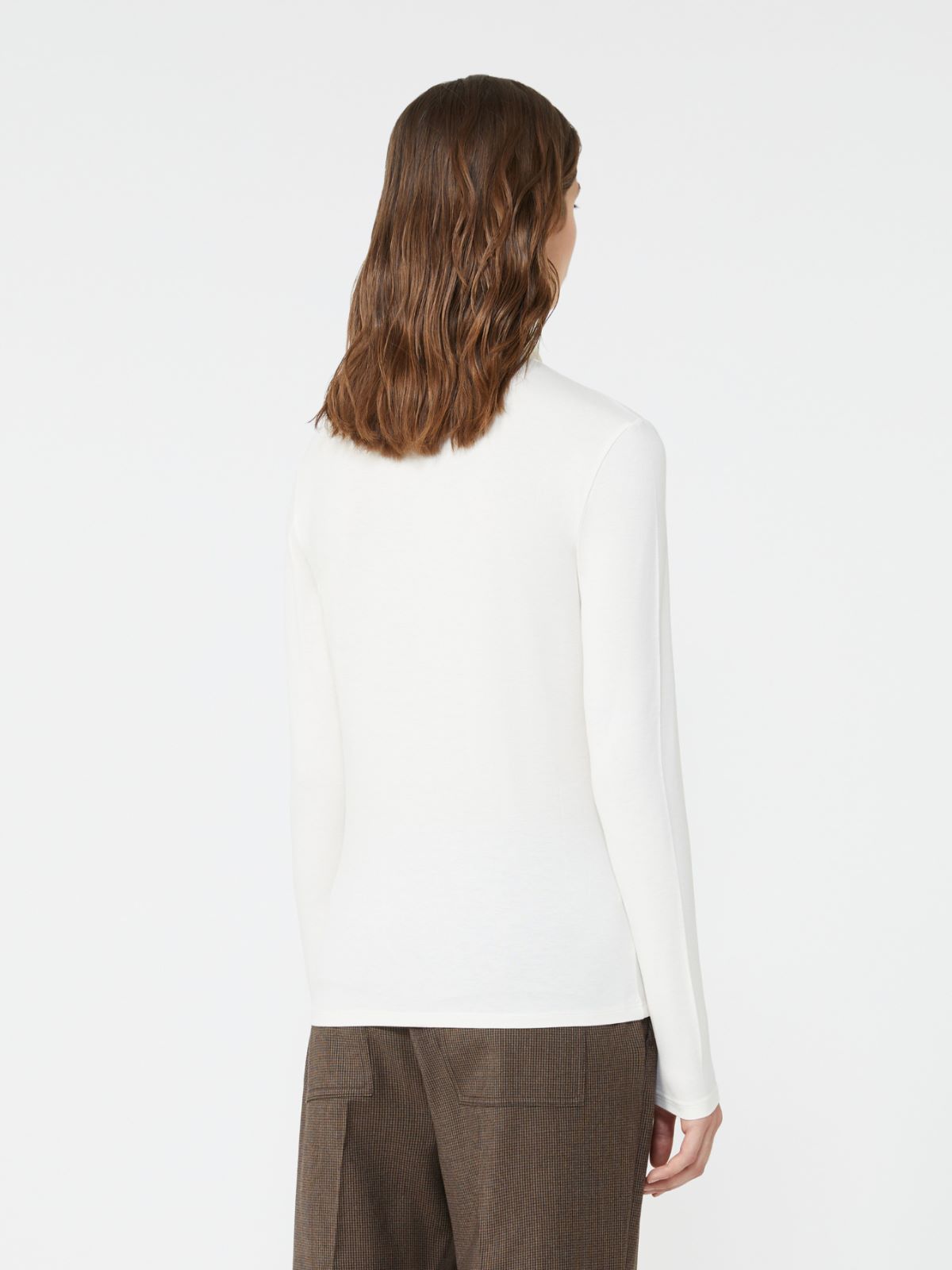 T-shirt basic in jersey stretch - ECRU - Max Mara - 3