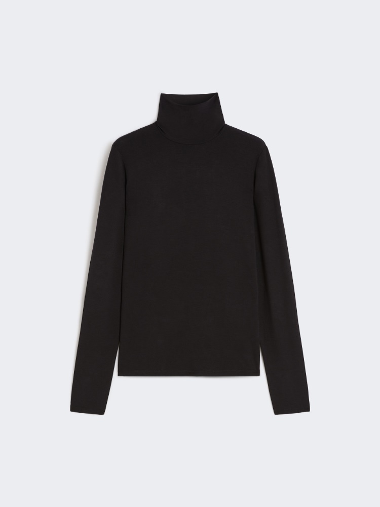 Rollkragenpullover aus weicher Stretch-Viskose - SCHWARZ - Max Mara