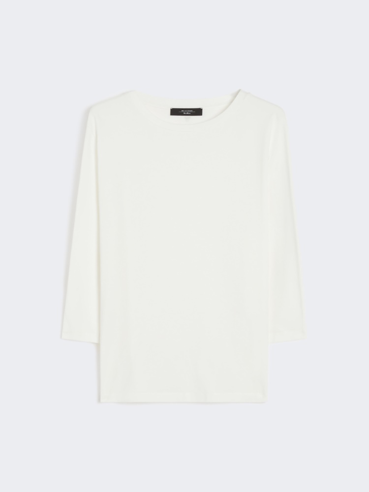 T-shirt z bawełnianego dżerseju - BIAŁY - Max Mara