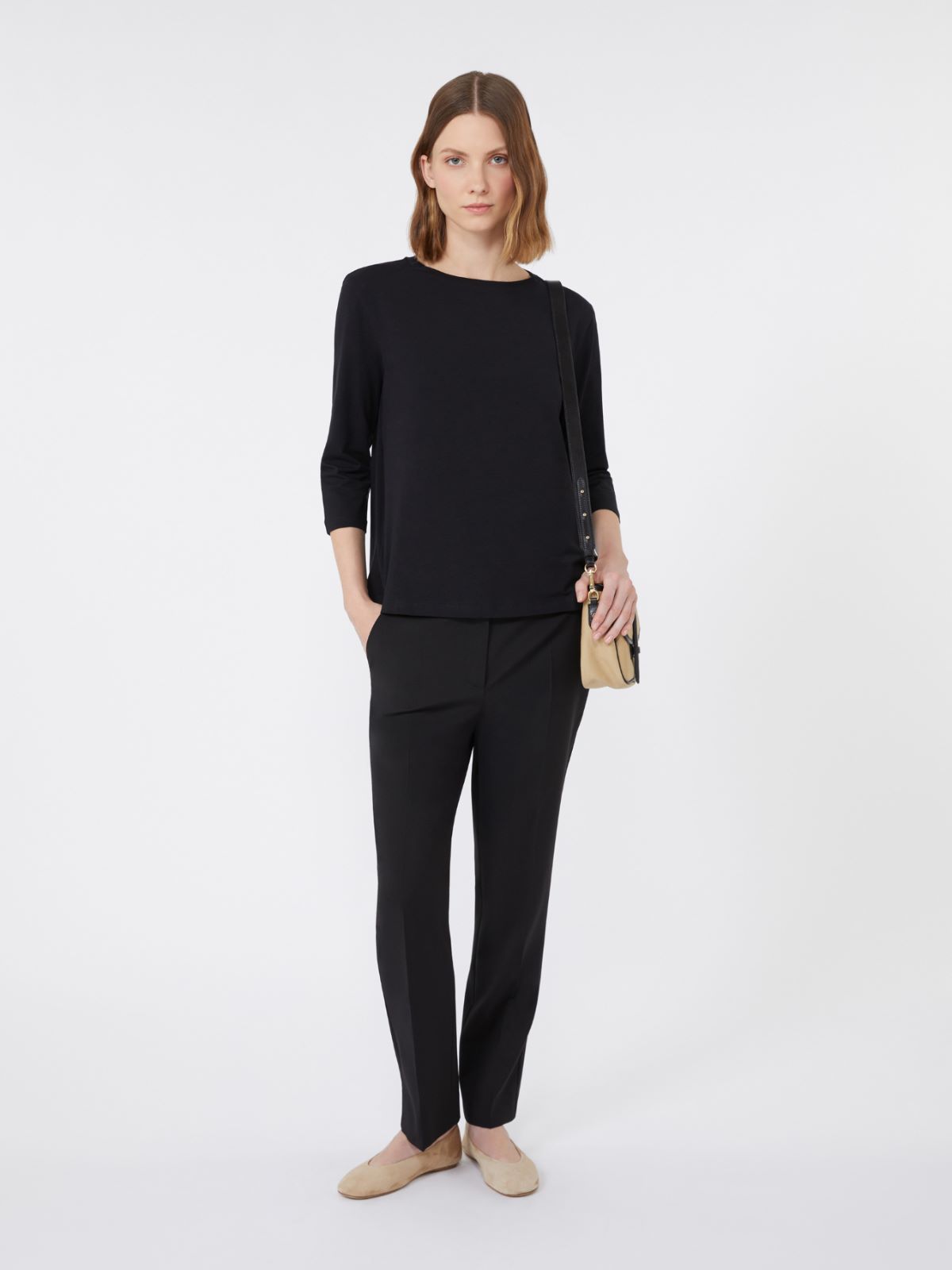 Cotton jersey T-shirt - BLACK - Max Mara