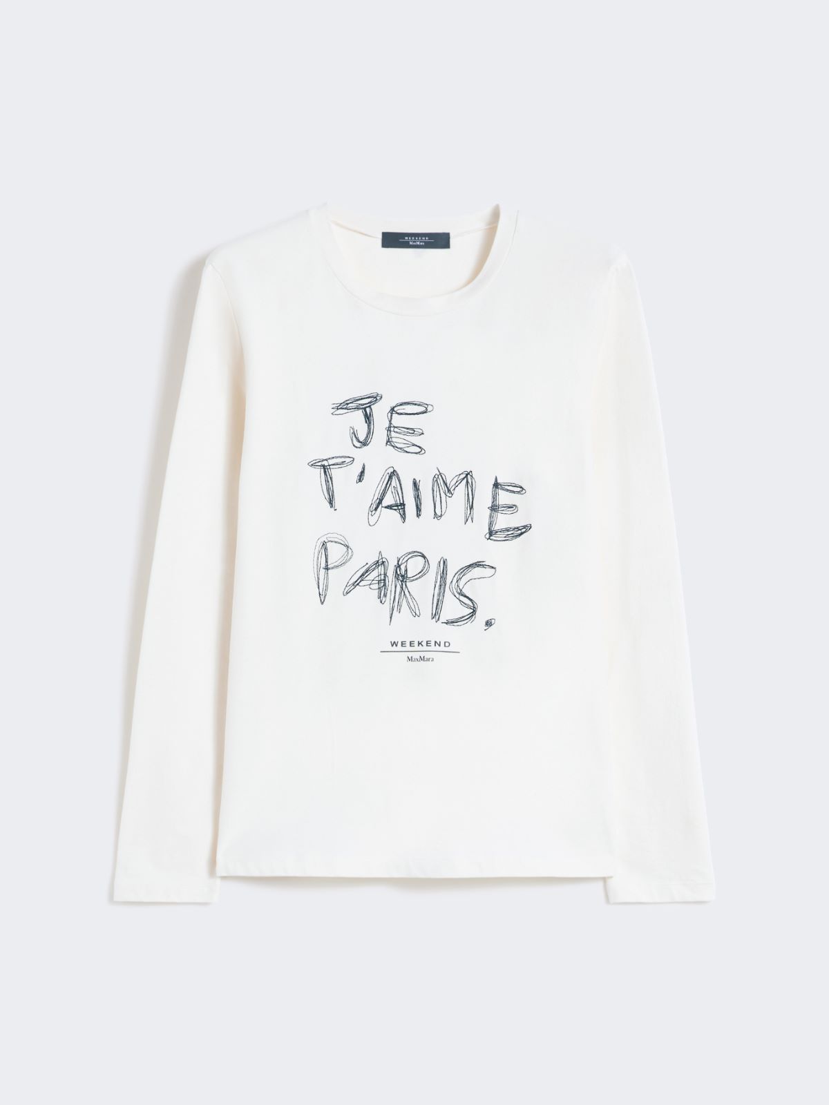 Fitted stretch jersey T-shirt - ECRU - Max Mara - 9