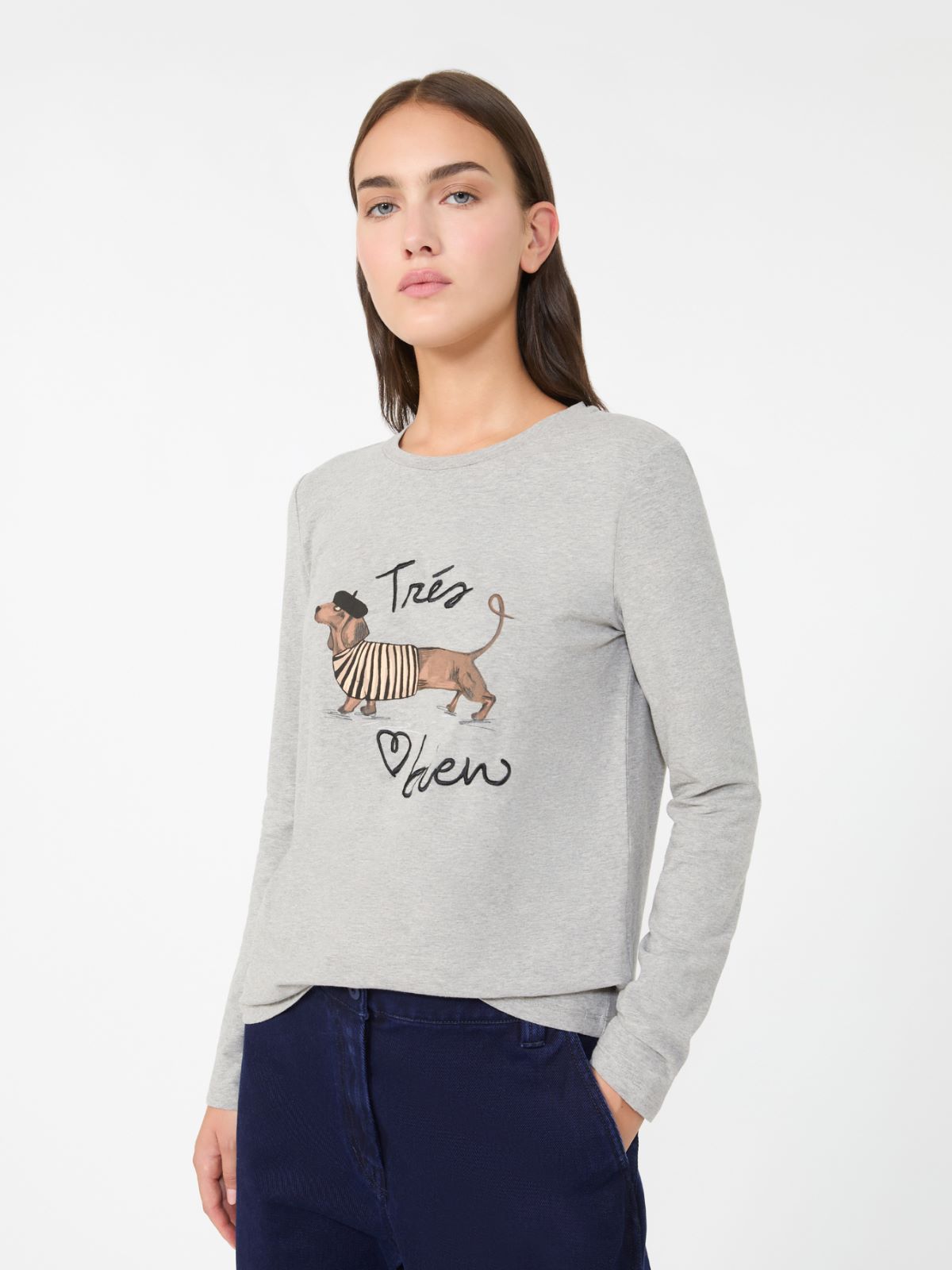 르누아르 코튼 티셔츠 - LIGHT GREY - Max Mara - 5