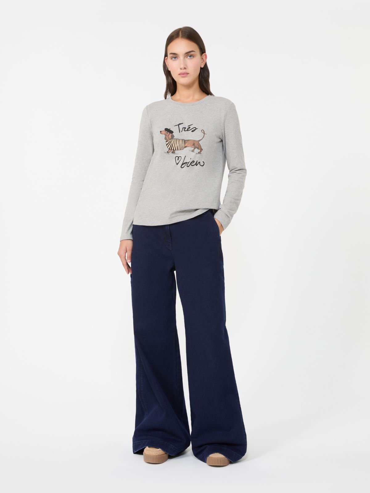 르누아르 코튼 티셔츠 - LIGHT GREY - Max Mara