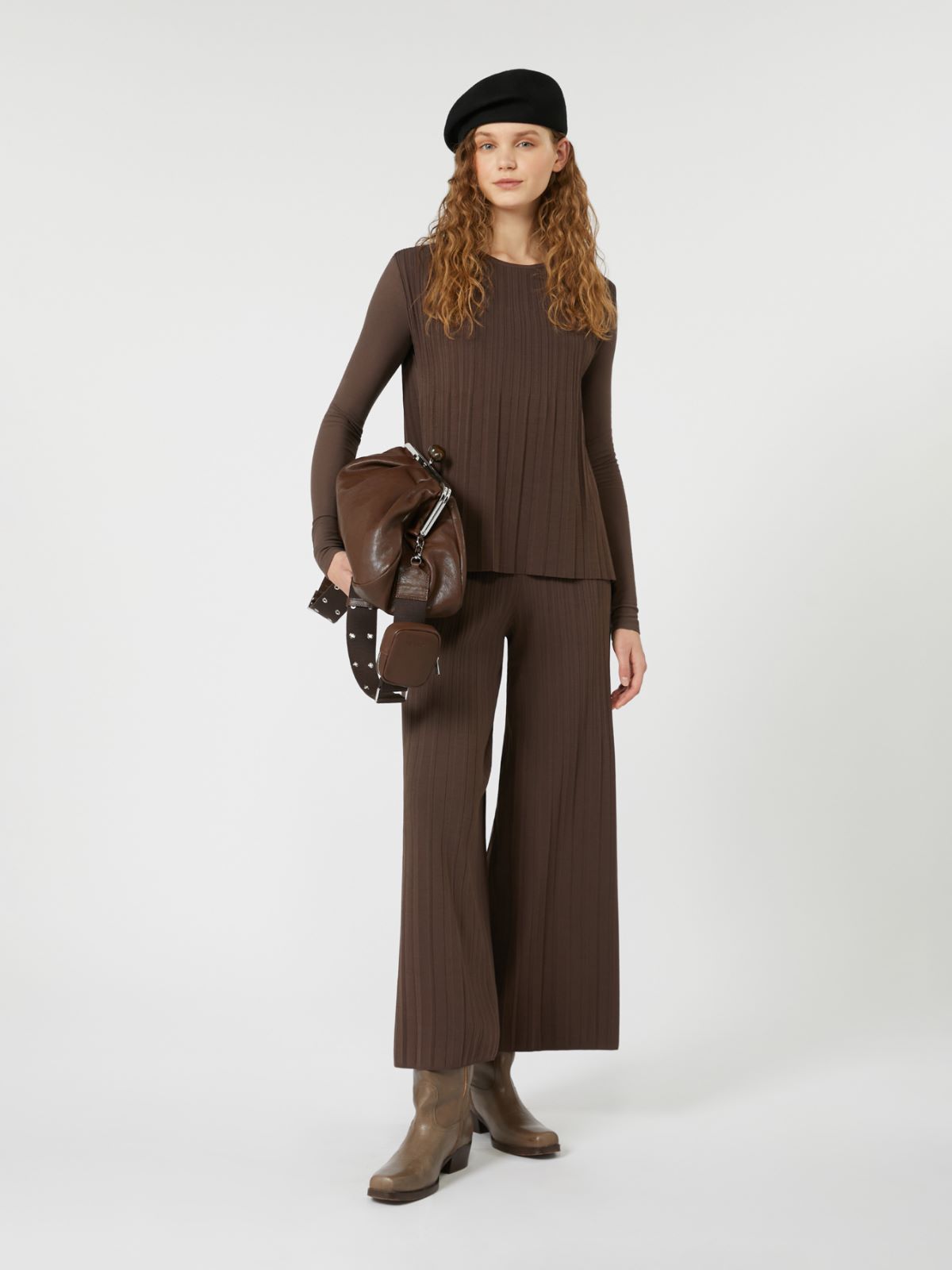 Crepe jersey T-shirt + CHOCOLATE - Max Mara