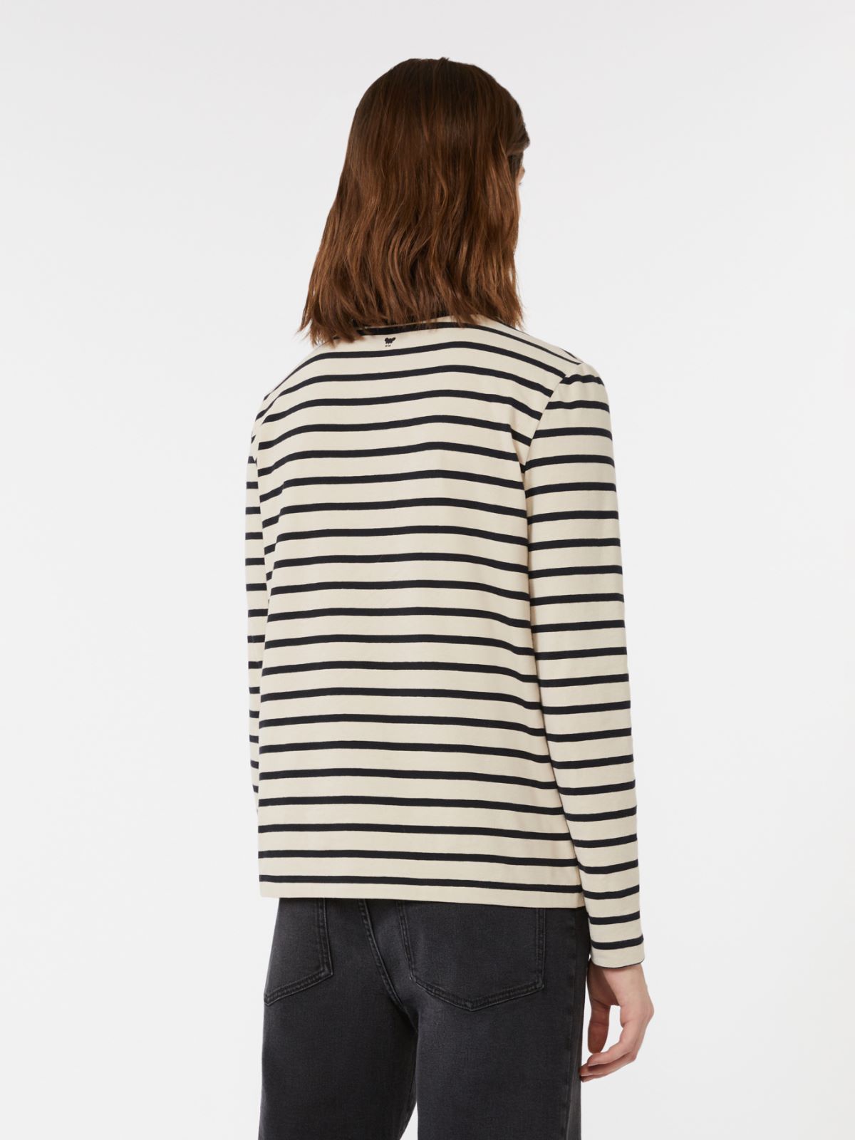 T-shirt in stretch cotton jersey - BEIGE - Max Mara - 3