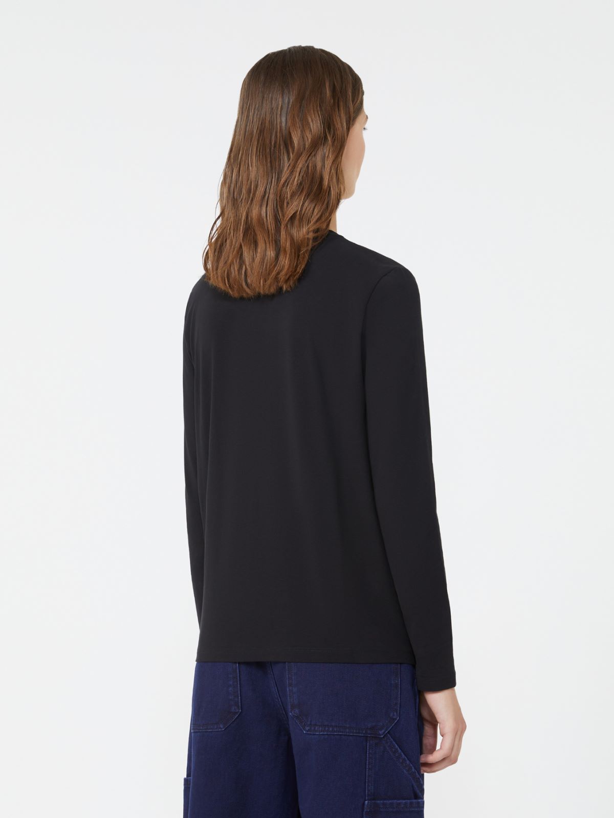 T-Shirt aus Baumwollstretch-Jersey - SCHWARZ - Max Mara - 3