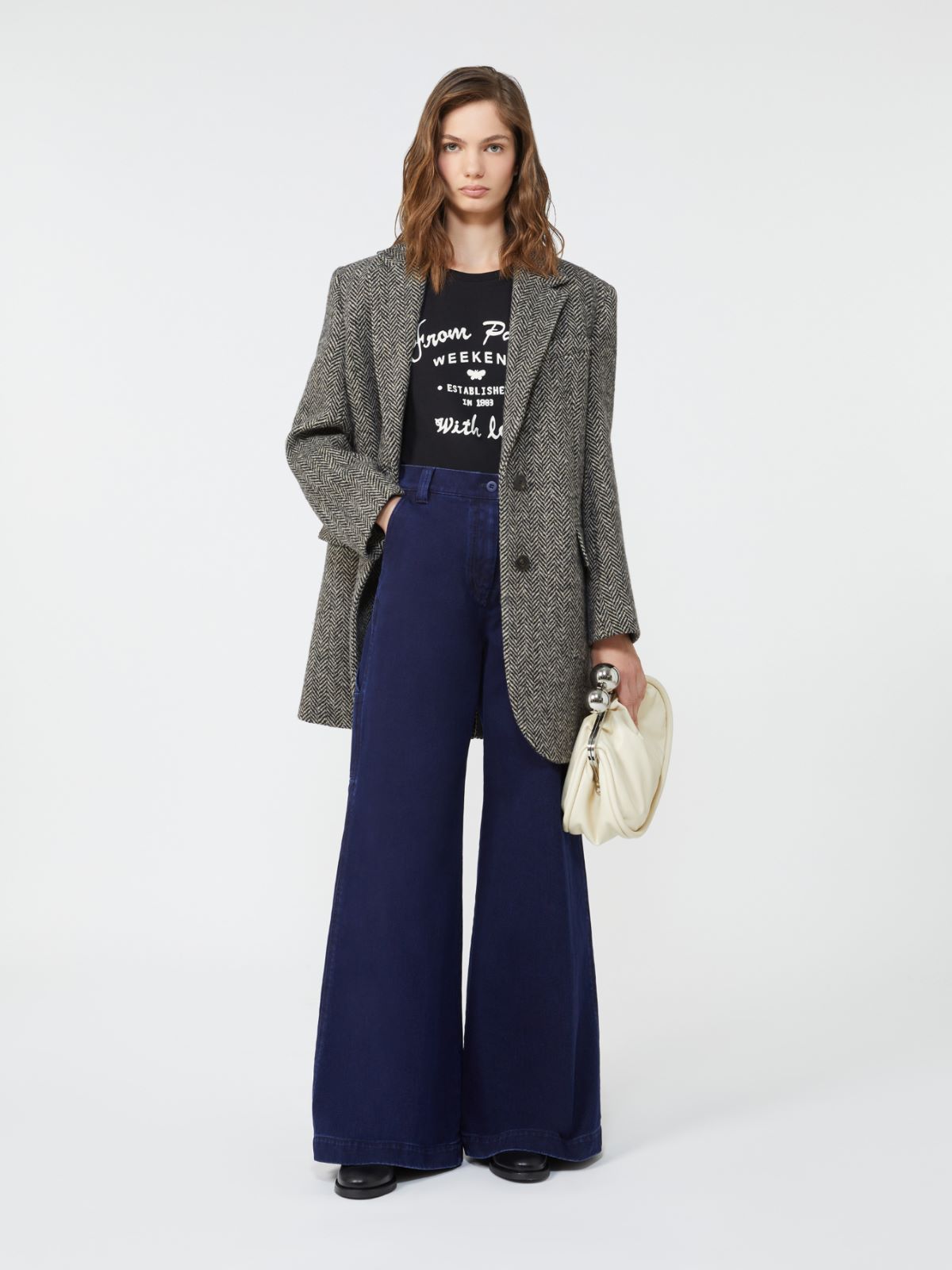 T-shirt in stretch cotton jersey + BLACK - Max Mara