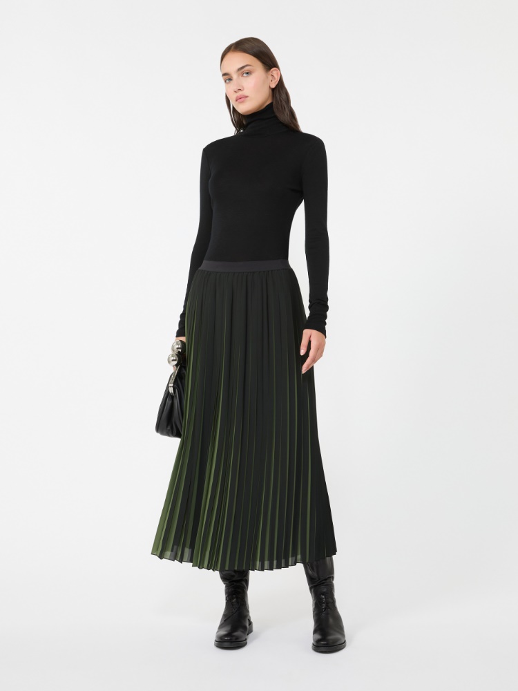Wool and silk gauze turtleneck - BLACK - Max Mara
