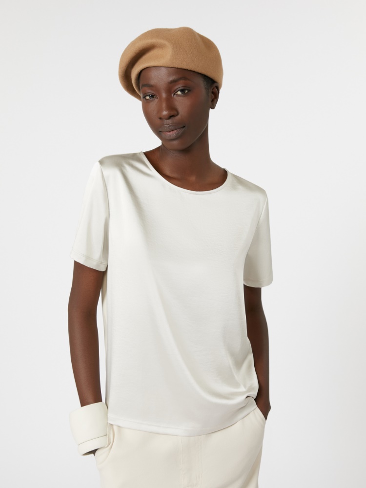 【 Weekend max mara 】GILBERT サテン ジャージー Tシャツ Satin and jersey T-shirt, jade | Weekend Max Mara