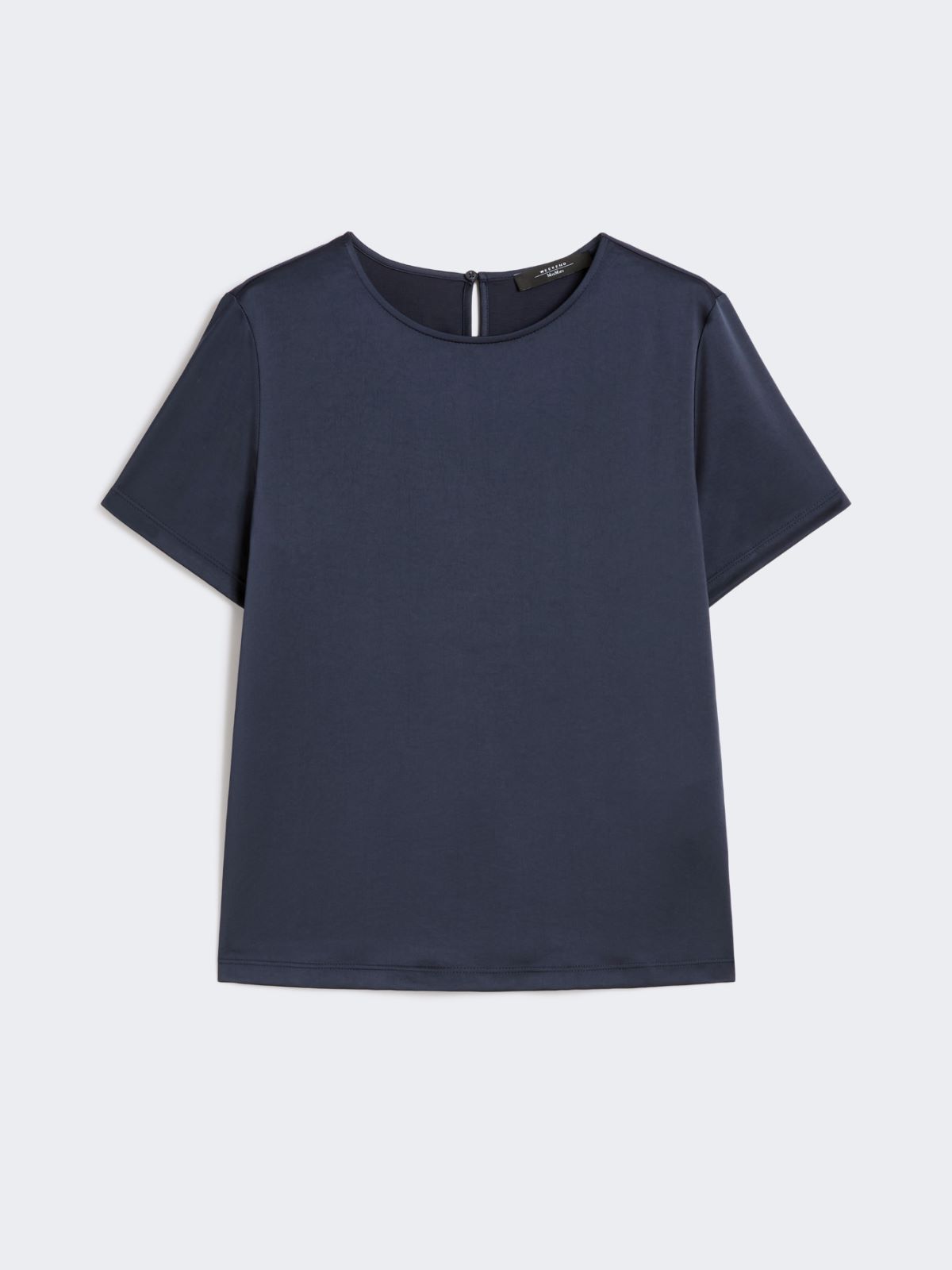 Satin and jersey T-shirt - NAVY - Max Mara - 9