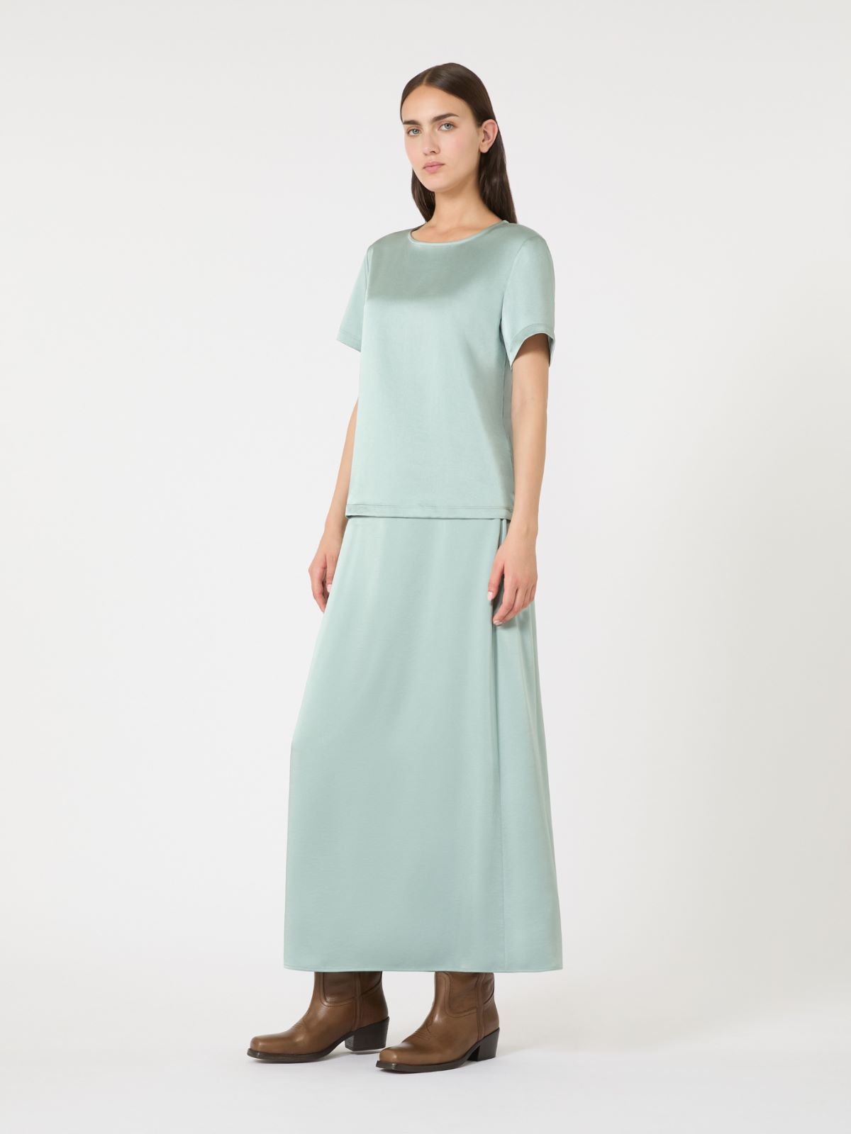 Satin and jersey T-shirt - JADE - Max Mara