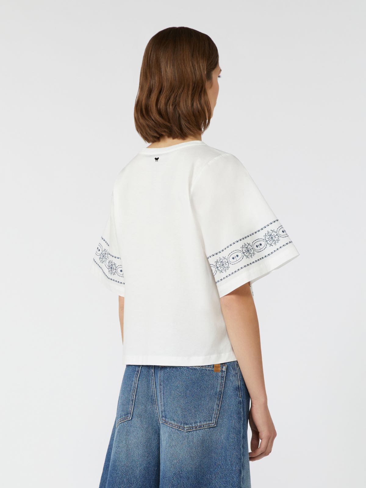 Cotton poplin top - WHITE - Max Mara - 3