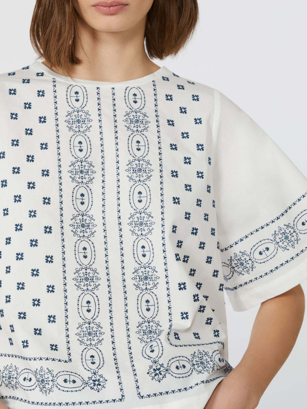 Cotton poplin top - WHITE - Max Mara - 5