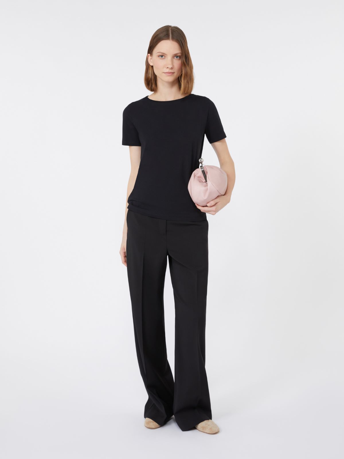 Organic cotton T-shirt - BLACK - Max Mara