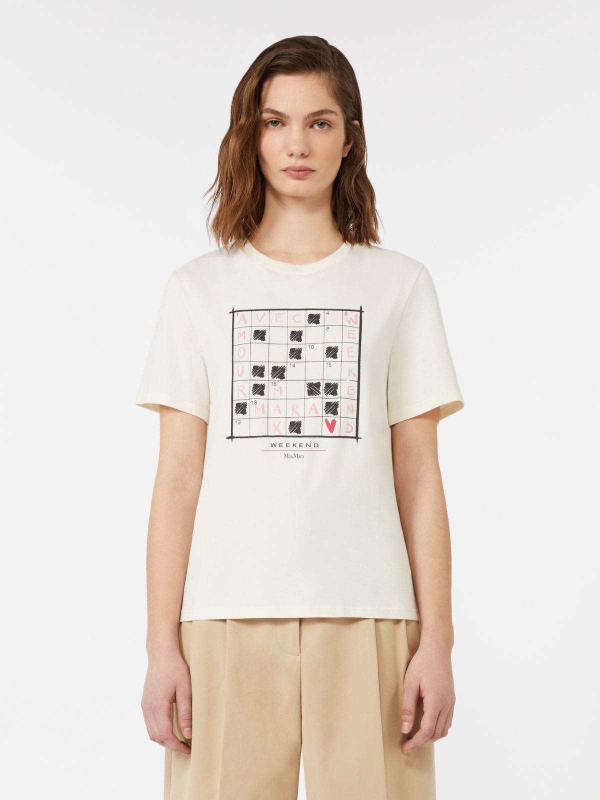Organic cotton jersey T-shirt - ECRU - Max Mara - 4