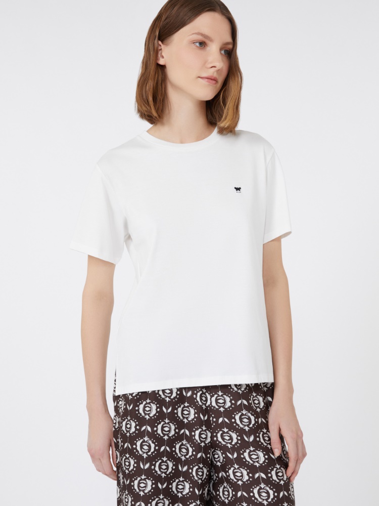 ヴェナコ] ピュア コットン ジャージー Tシャツ, white