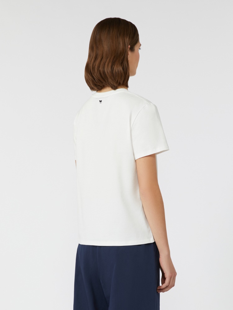 Tシャツ・カットソー MAX MARA 25FW Ivory Guglia T-Shirt GUGLIA 002 Pure cotton T-shirt, ivory | 