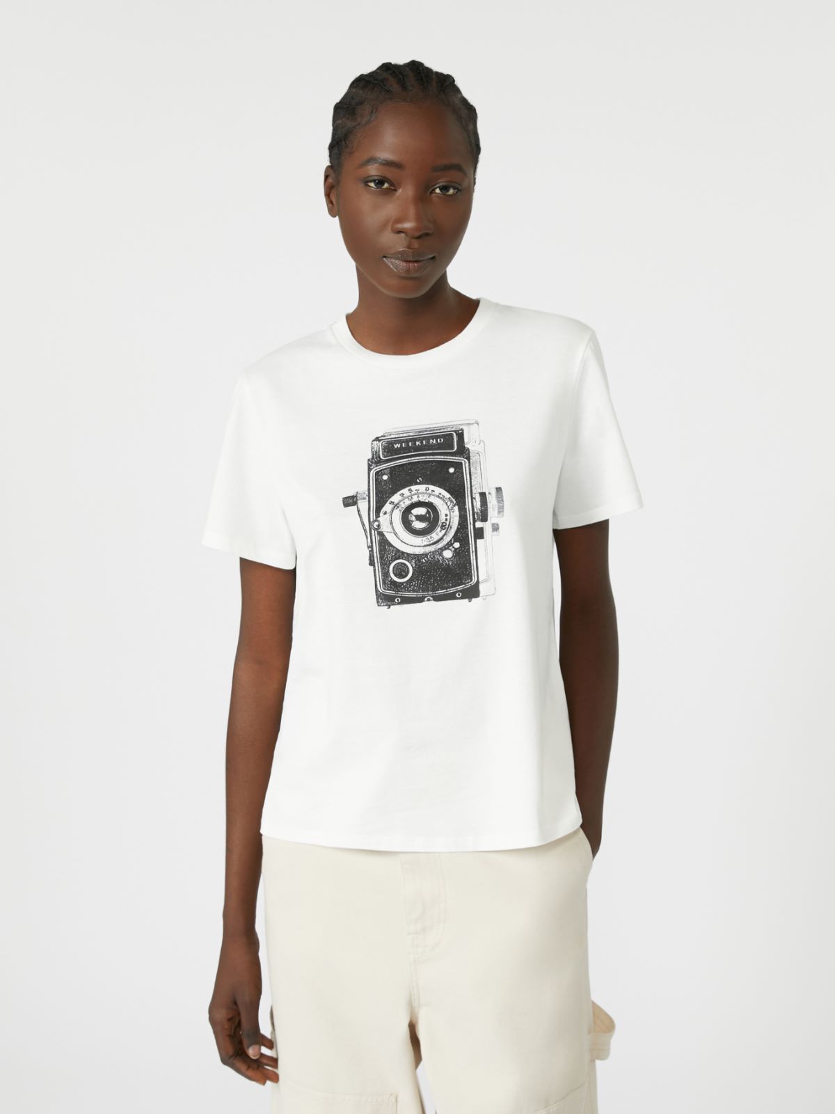 Pure cotton T-shirt - WHITE - Max Mara - 4