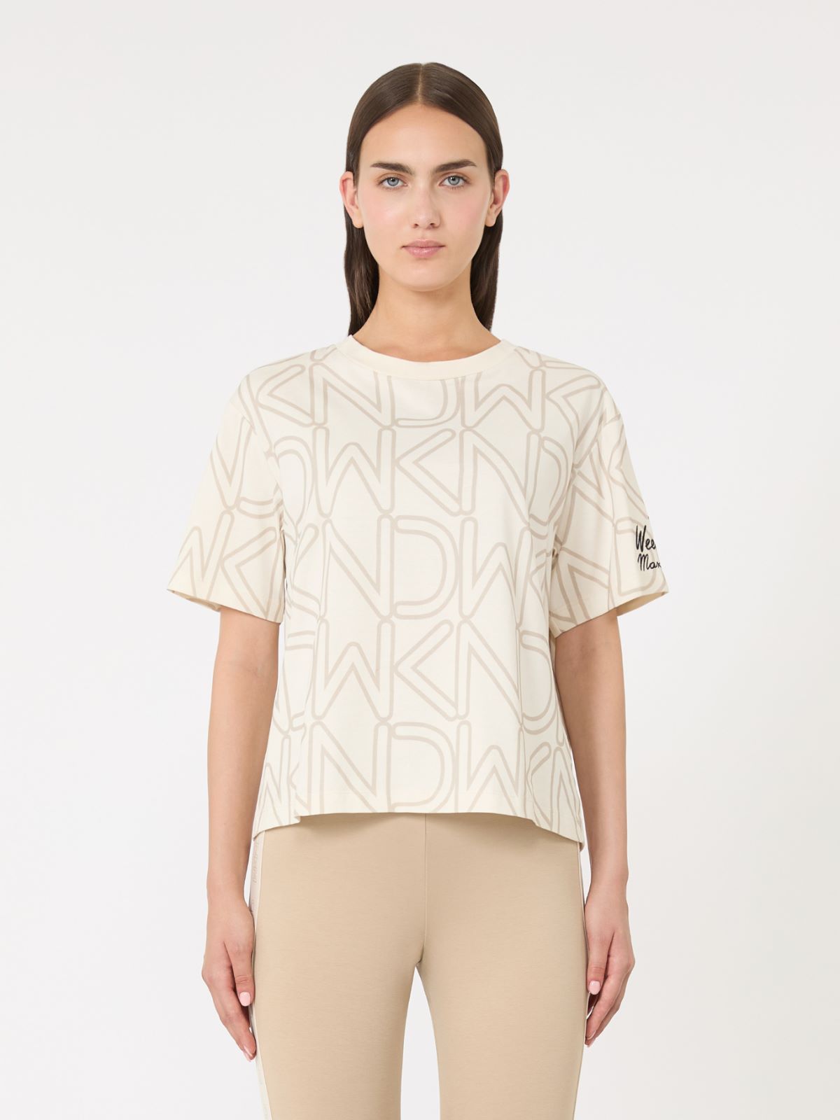 T-Shirt aus Biobaumwolle mit Druck - CREME - Max Mara - 2