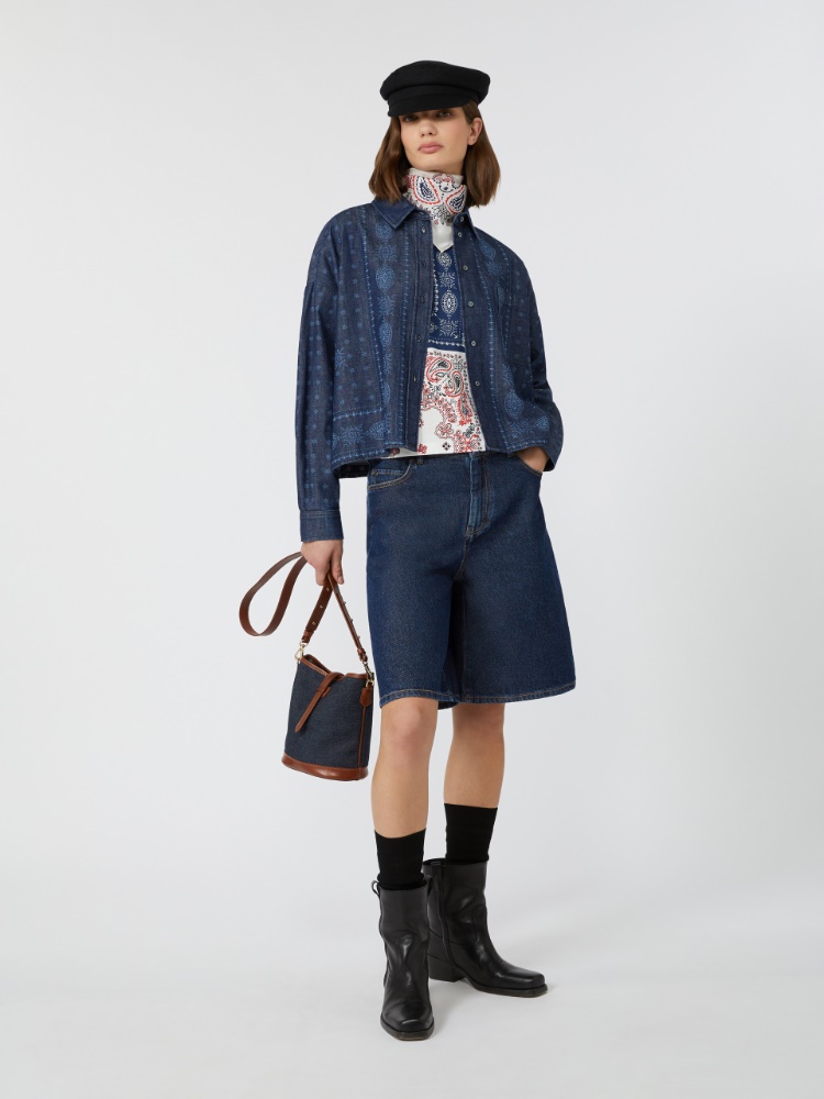 T-shirt z organicznej drukowanej bawełny - BIAŁY - Max Mara - 2