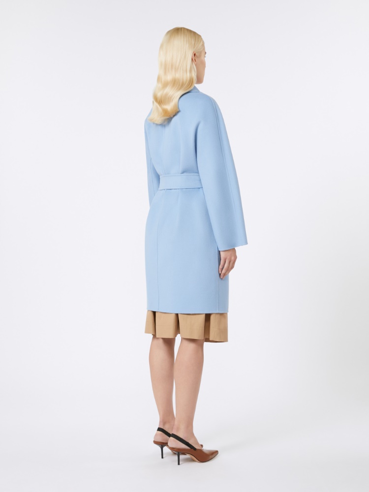 コート MAX MARA Woman Coat Blue 2421086023600 005 Max Mara Nina Belted Virgin Wool Coat, Brand Size 44 ( US