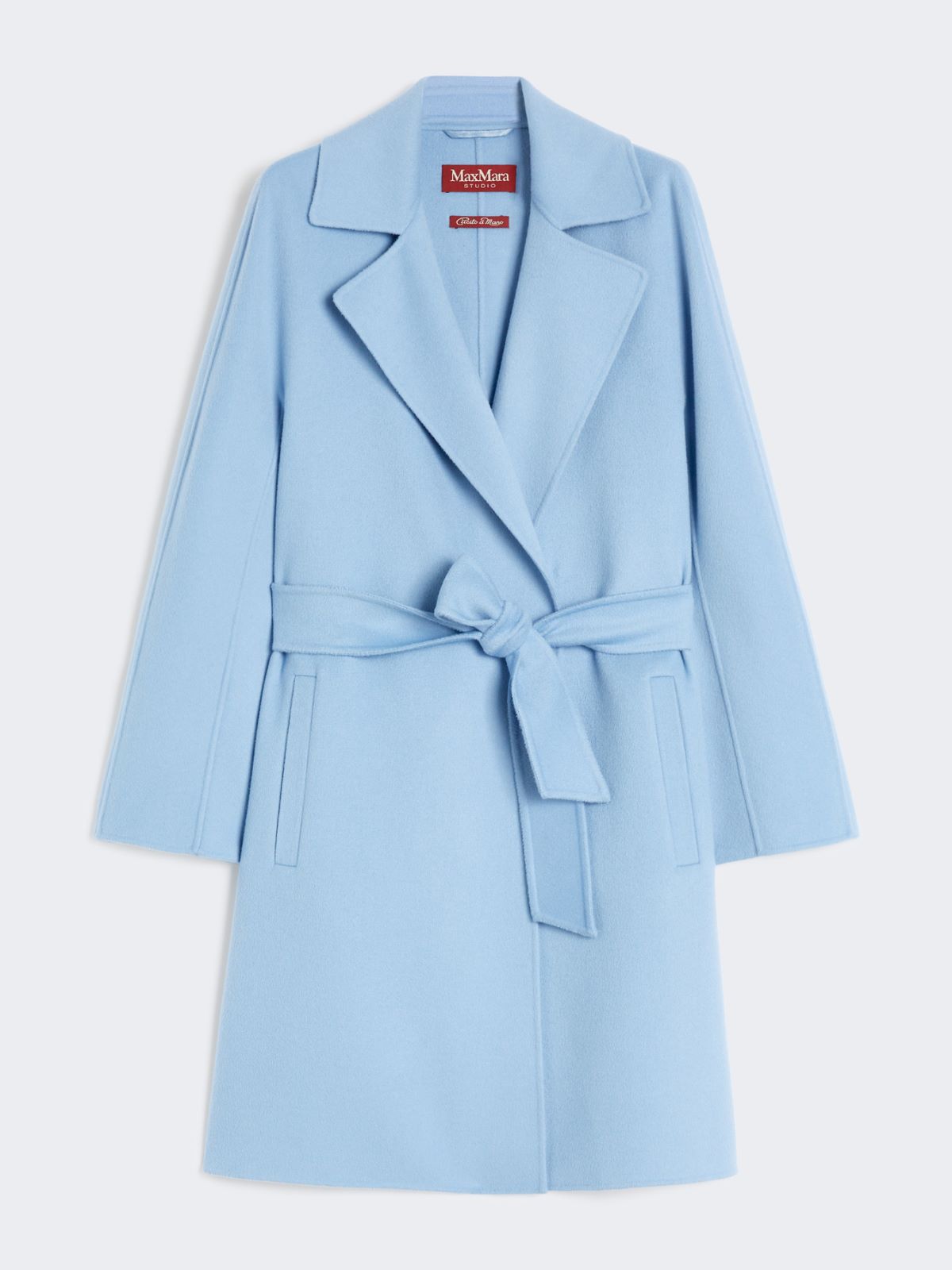 Wool, silk and cashmere robe coat - LIGHT BLUE - Max Mara - 8