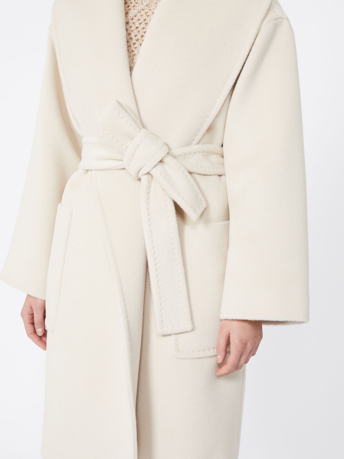 Abrigo de beaver de alpaca y lana - BEIGE - Max Mara - 5