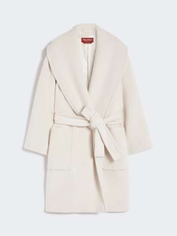 ブルゾン Max Mara Teddy Crop' White Wool Blend Coat Cropped Teddy Bear Icon Coat in alpaca and wool, white