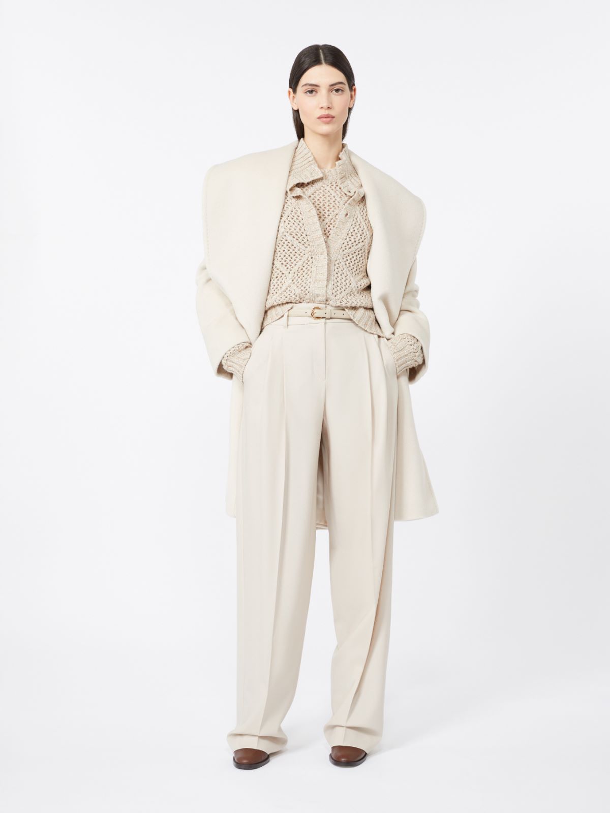 Abrigo de beaver de alpaca y lana - BEIGE - Max Mara