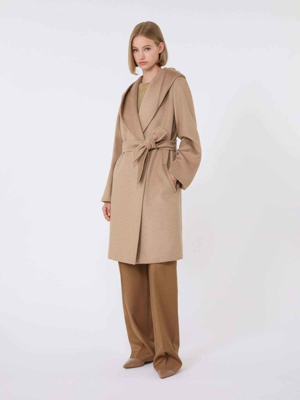 Hooded wool coat - CAMEL - Max Mara