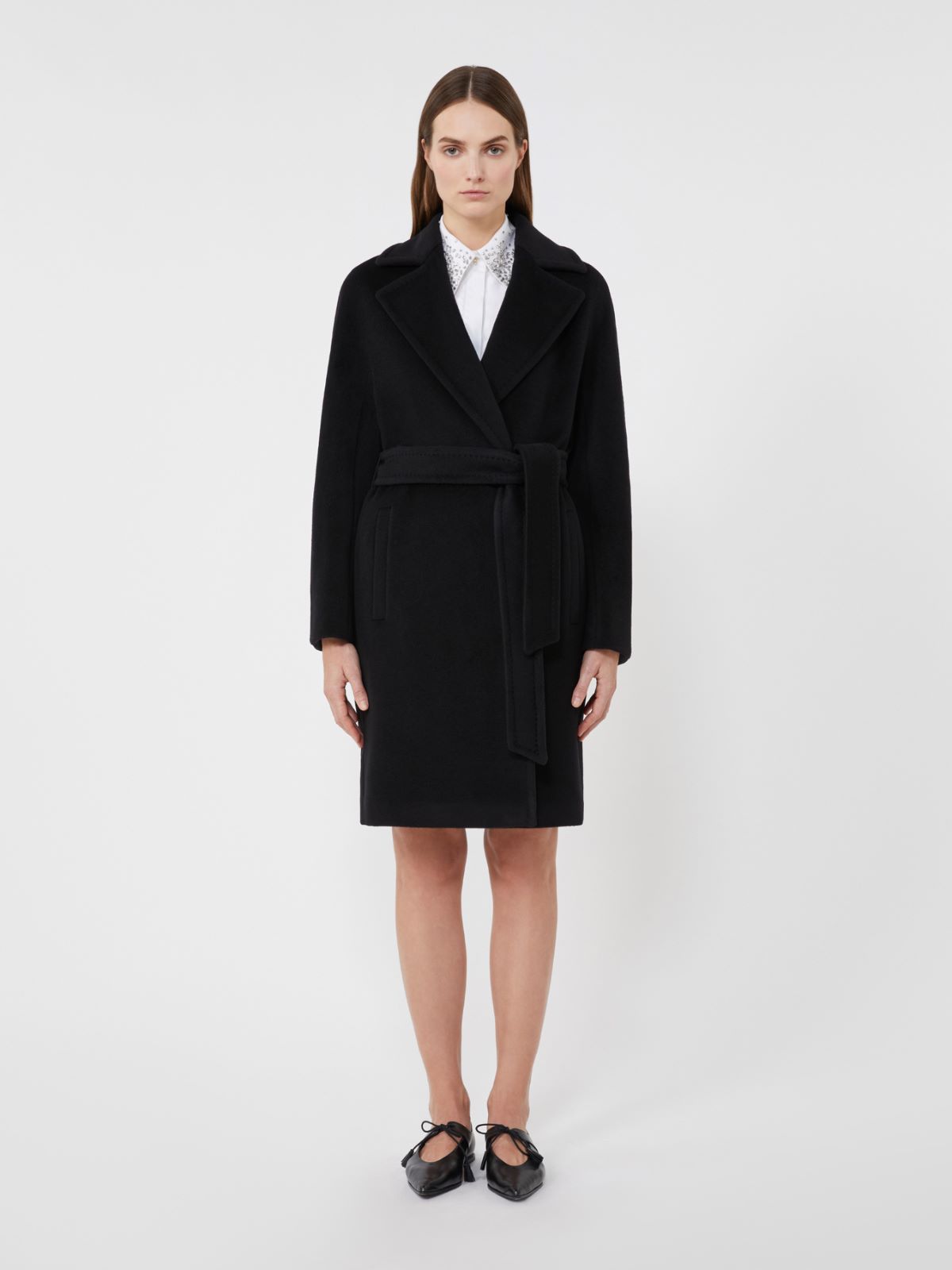 Wool beaver cloth robe coat - BLACK - Max Mara - 2