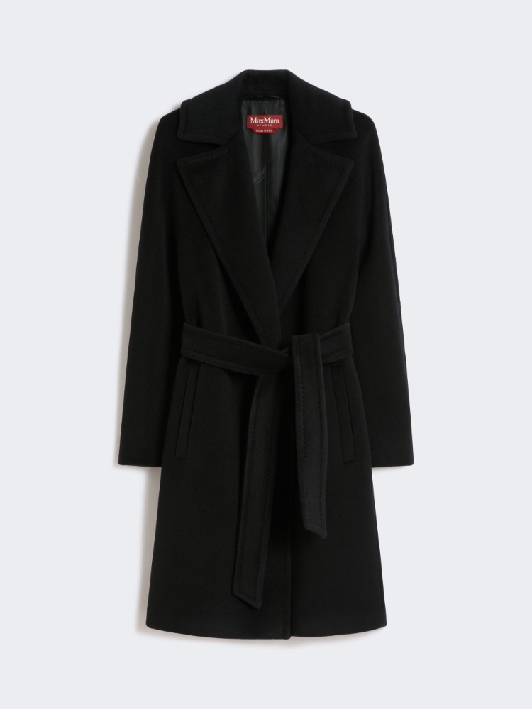 Wool beaver cloth robe coat - BLACK - Max Mara
