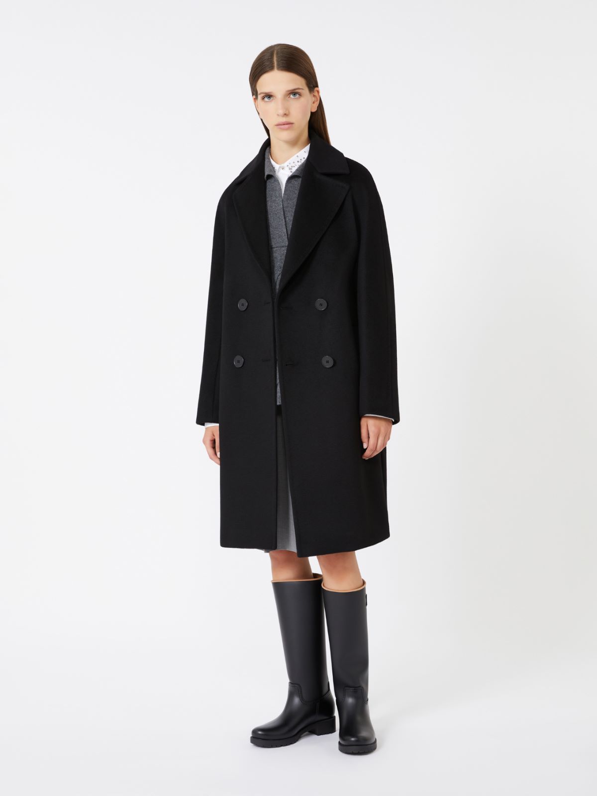 Oversized wool coat - BLACK - Max Mara