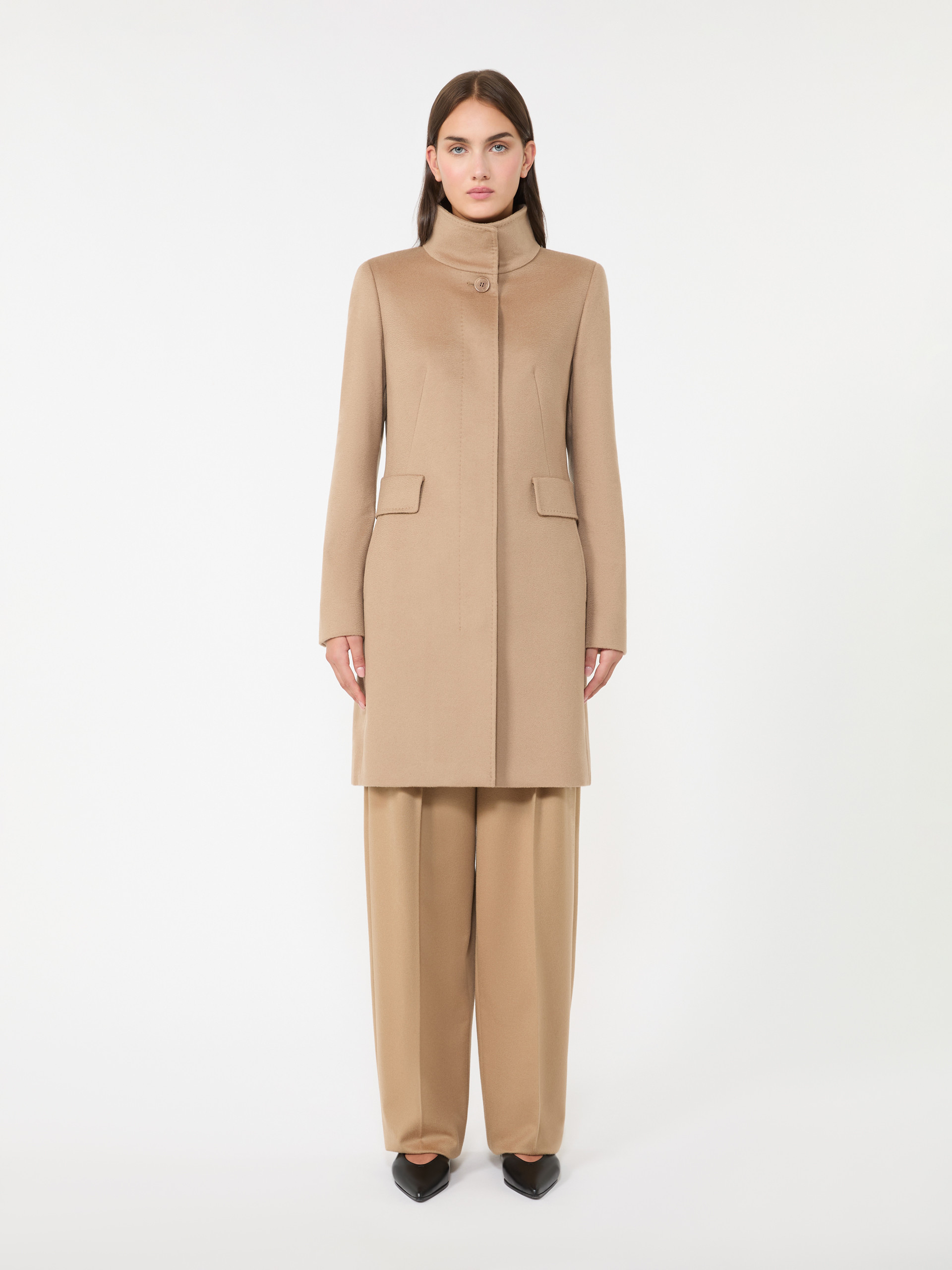 [アニェーゼ] ピュア ウール ブロード コート - CAMEL - Max Mara - 2