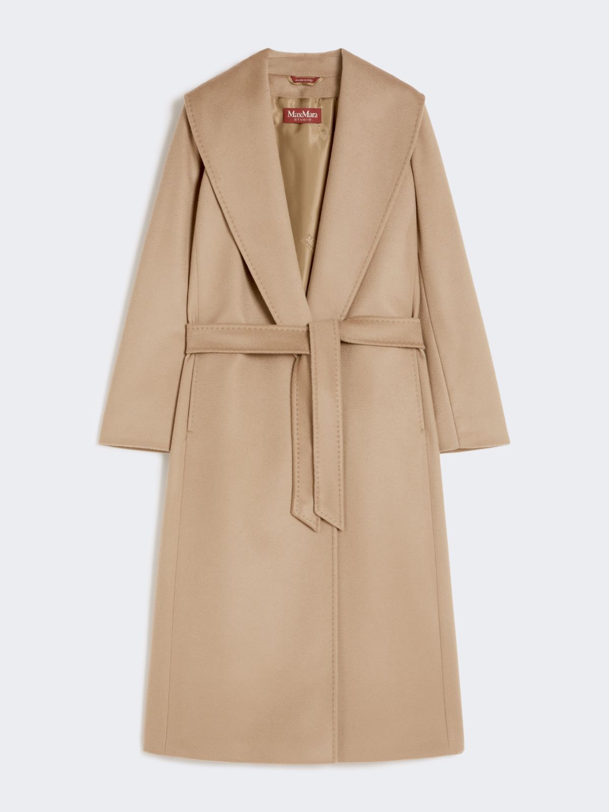 Pure virgin wool broadcloth coat - CAMEL - Max Mara - 9