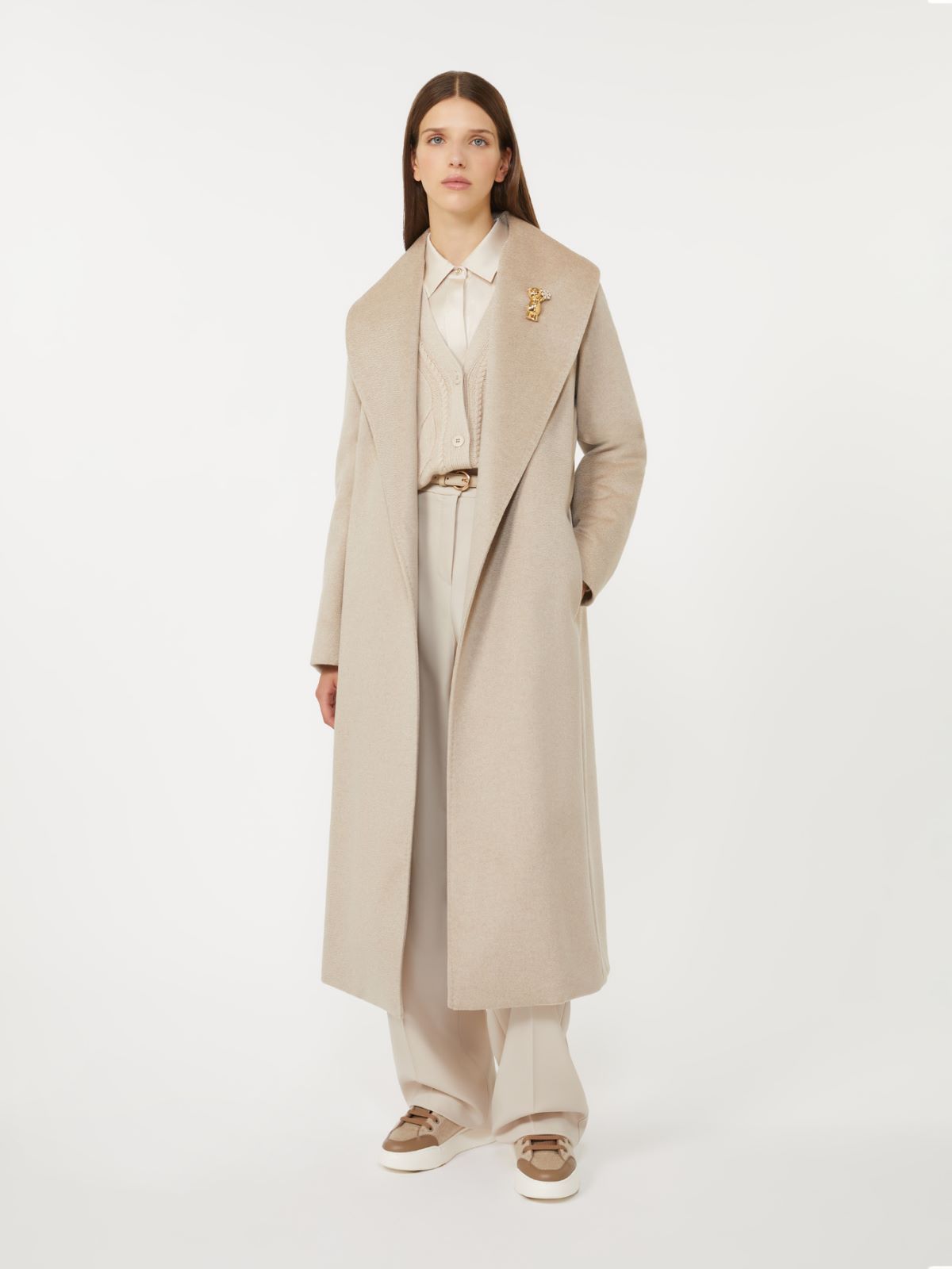 Cashmere coat with zibeline finish - SAND - Max Mara