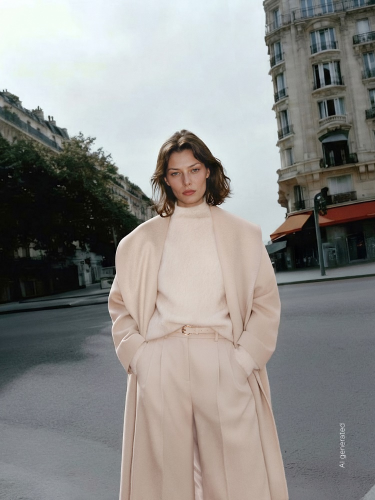 Cashmere coat with zibeline finish + SAND - Max Mara