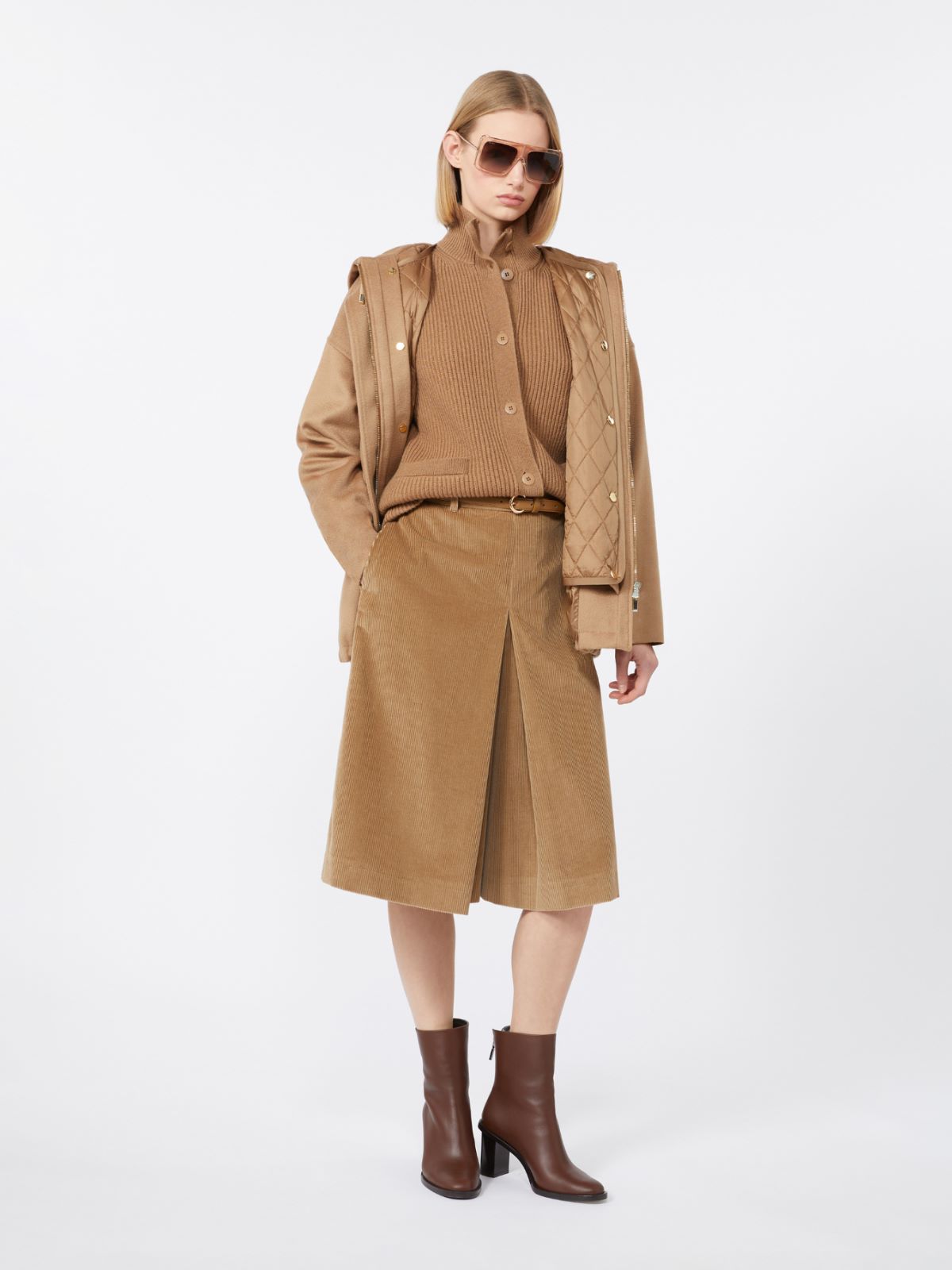 [デリス] ピュア ウール キルティング 2WAY ジャケット - CAMEL - Max Mara - 10