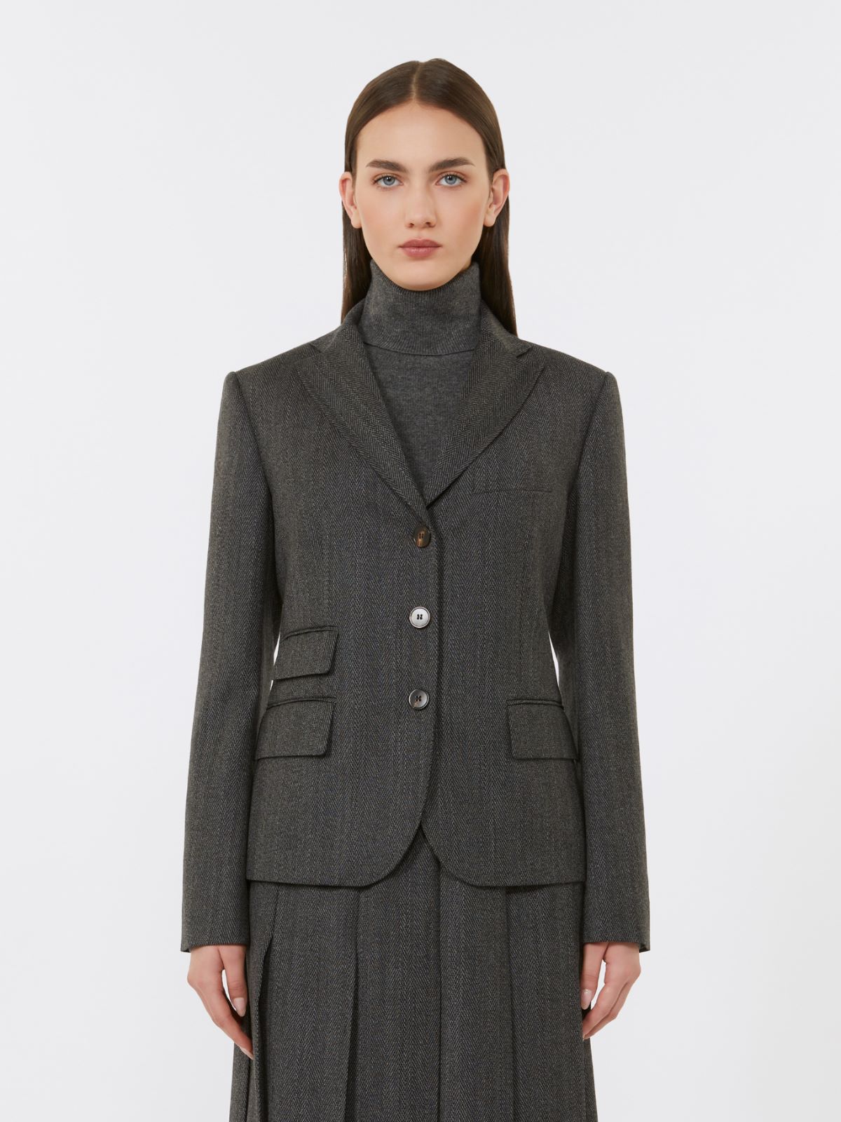 Flannel college jacket - DARK GREY - Max Mara - 2
