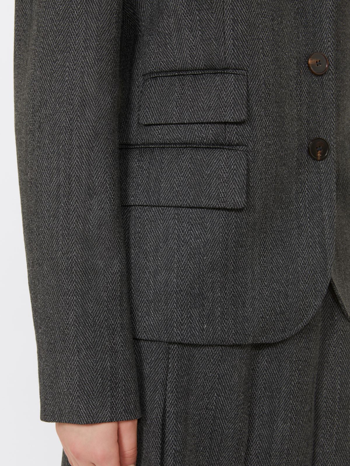 Flannel college jacket - DARK GREY - Max Mara - 4