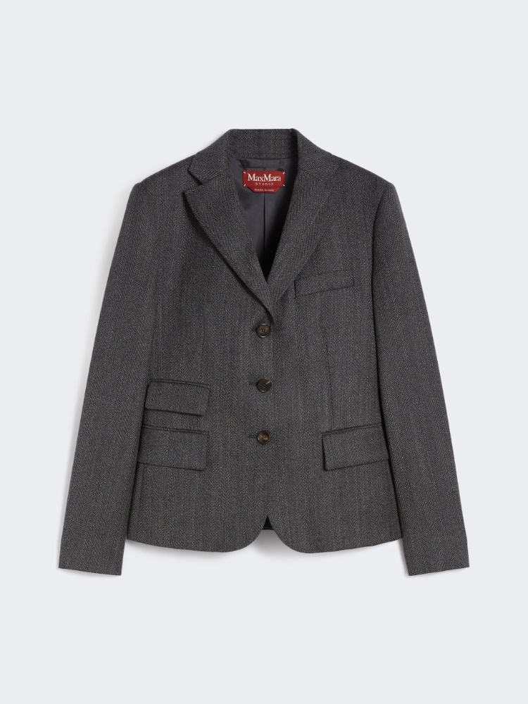 Flannel college jacket - DARK GREY - Max Mara