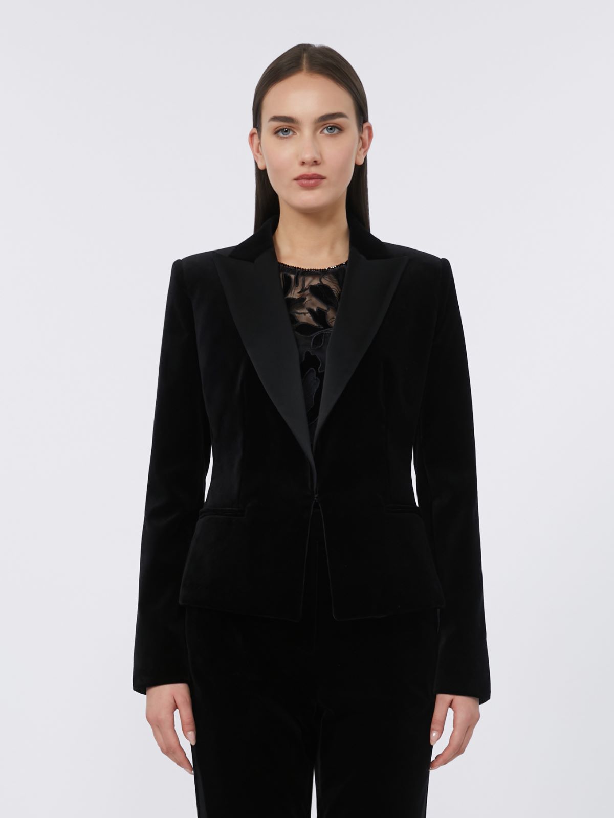 Velvet Tuxedo jacket - BLACK - Max Mara - 2