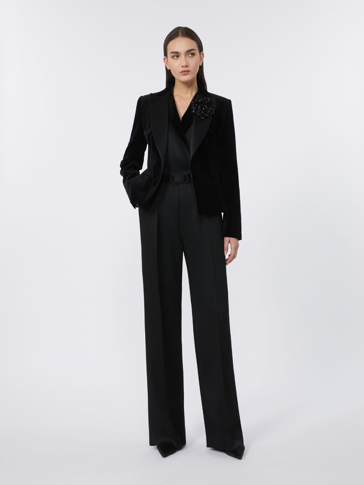 Velvet Tuxedo jacket - BLACK - Max Mara