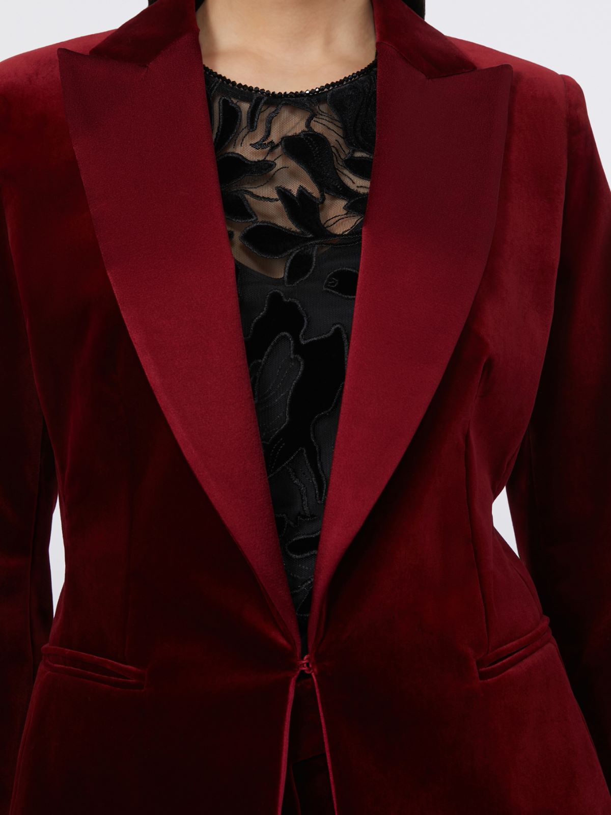 Velvet Tuxedo jacket - BORDEAUX - Max Mara - 4